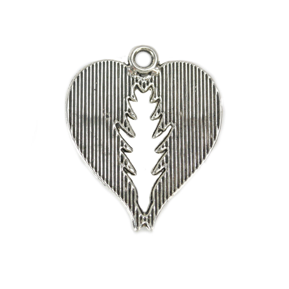 Charms & Solderable Accents Base Metal Heart Shaped Wings Charm, Pack of 10